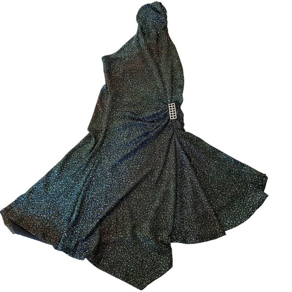 Classic Elegant Sleeveless Green Glitter Dress Size S - Picture 1 of 7